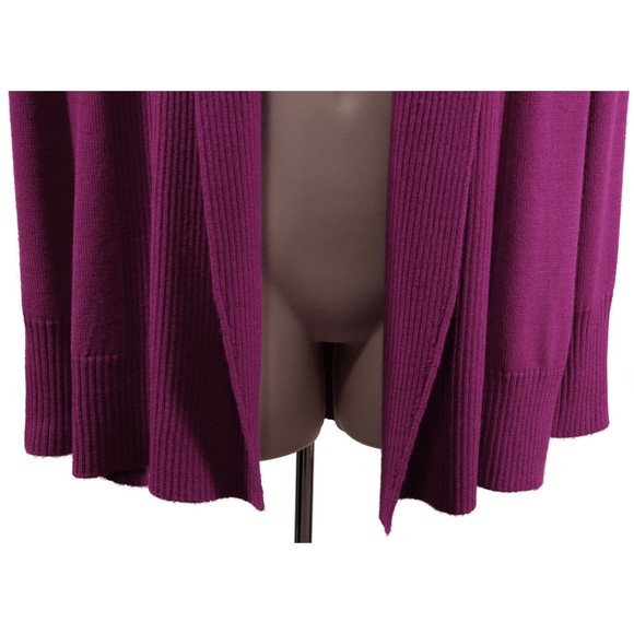 Coldwater Creek Womens Open Front Cardigan Sweater XS (4-6) Magenta Merino Wool - Picture 3 of 10